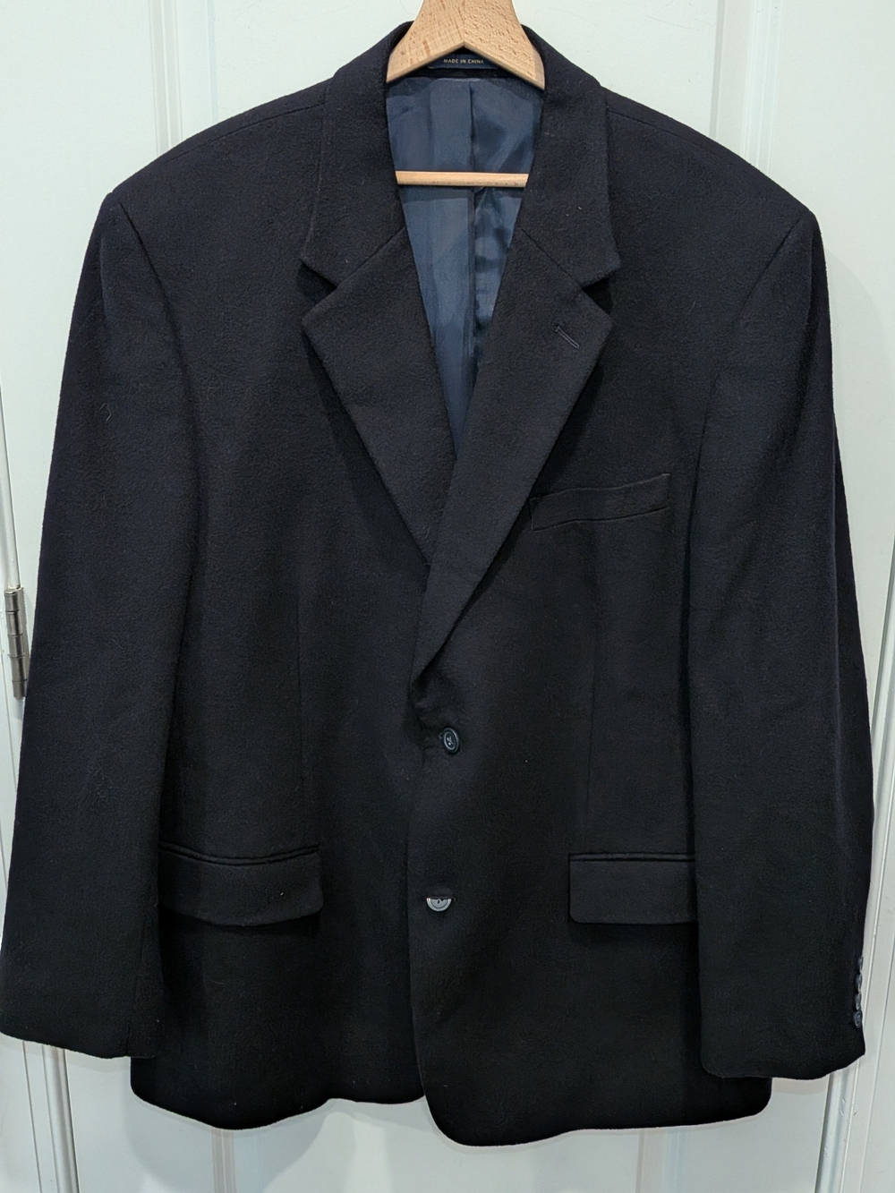 Club Room Mens 46R Black Wool Silk Cashmere Blend Blazer Jacket lightweight